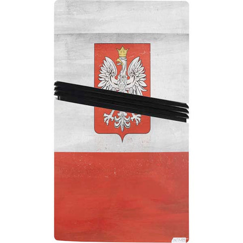 Poland Flag Distressed PS5 Pro Bundle Skin